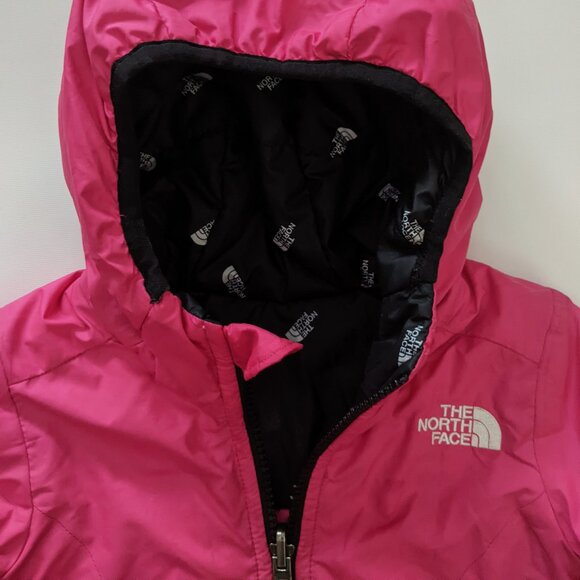 North Face reversible puffer hooded jacket, girl 2T - Picture 4 of 9